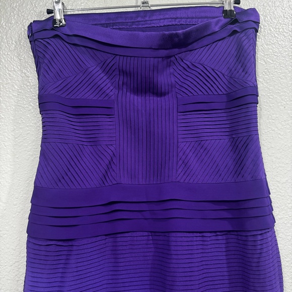 New Diane Von Furstenberg Purple Silk Mini Strapless Dress Size 12 - Picture 6 of 14